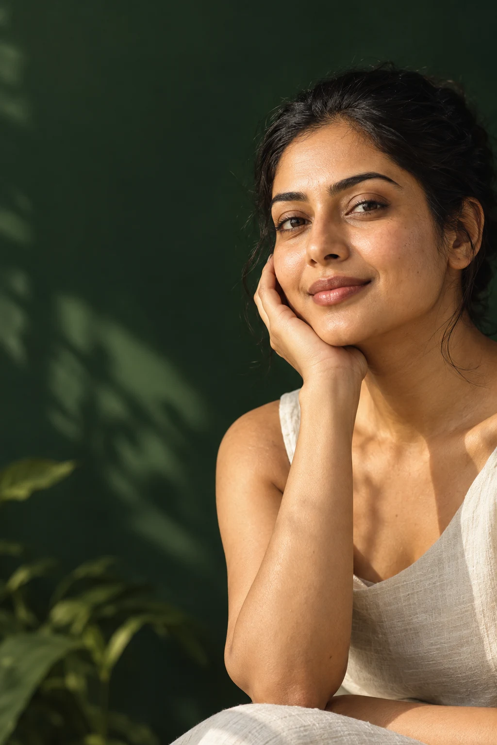 Skincare portrait with natural skin texture