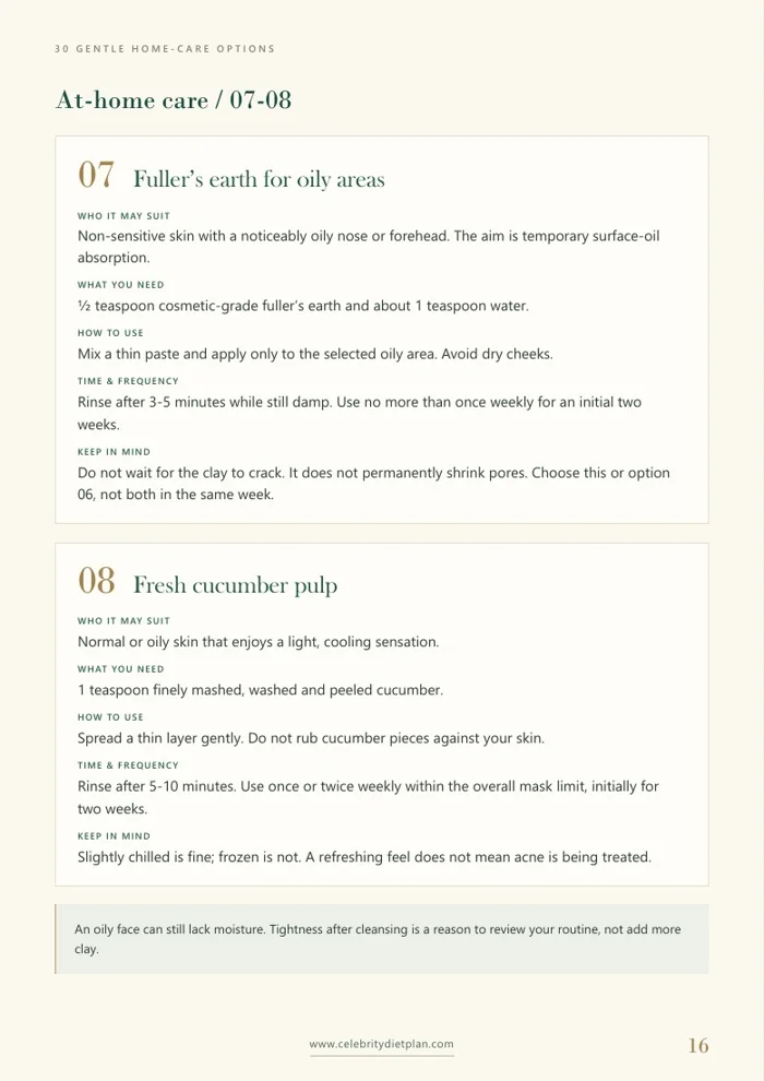 A real sample page with at-home care instructions